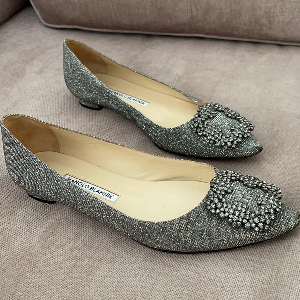 MANOLO Blahnik Hangisi Shoes Flats 38